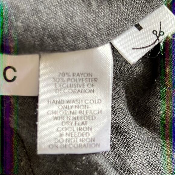 Loft Ann Taylor Gray Sleeveless Knit Dress Woman Size Small Beaded Neck Lined - Picture 9 of 9